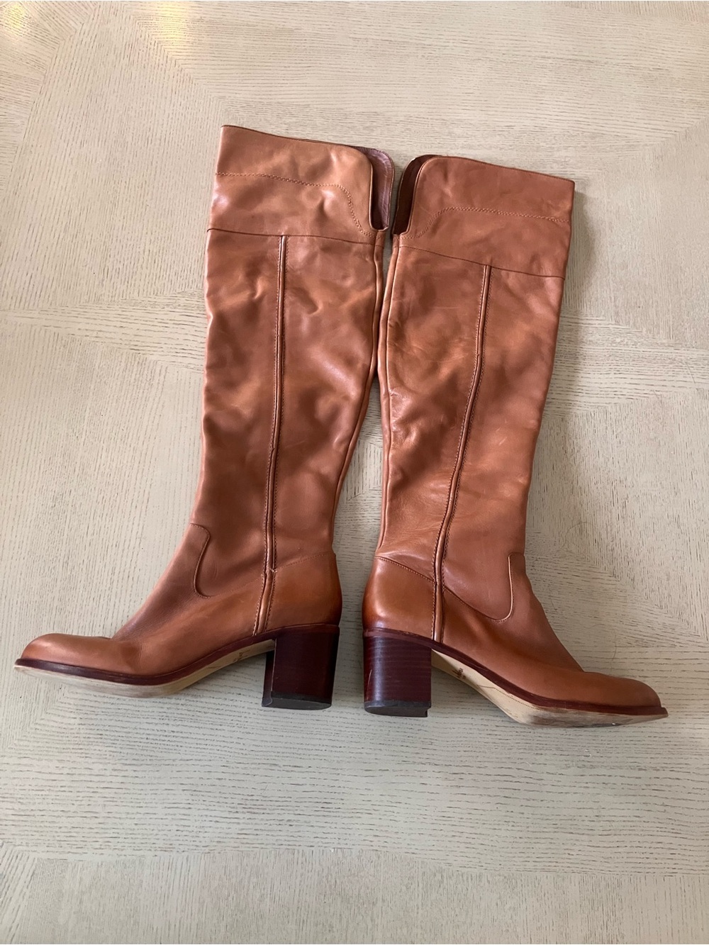 Sam Edelman JOPLIN Over-the-Knee Leather Riding Boots in Cognac Size 9.5M - Picture 9 of 12